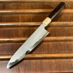 H&K Tetsujin Hamono 210mm Gyuto Aogami 2 Wrought Iron Blonde Ebony