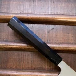Hitohira Togashi 210mm Kiritsuke Gyuto Kasumi Stainless Clad Shirogami 1 Ebony Handle BLACK Ferrule