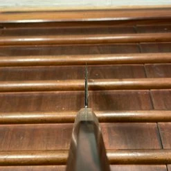 Hitohira Togashi 240mm Kiritsuke Gyuto Stainless Clad Shirogami 1 Taihei Macasser Ebony & Horn