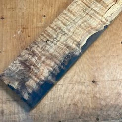 Knife En Place Harmony Spalted Curly Maple With Translucent Black Epoxy - 19.5x3.125