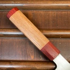 Nakajo Tagai Sanjo 210mm Gyuto Migaki Stainless Clad Shirogami 2 Oak And Bubinga Handle