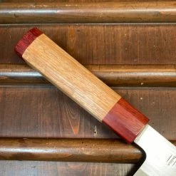 Nakajo Tagai Sanjo 165mm Santoku Migaki Stainless Clad Shirogami 2 Oak And Bubinga Handle