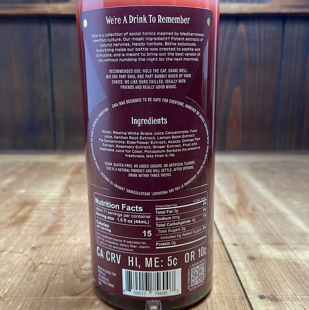 Ghia Non-Alcoholic Apértif - 500ml Pantry