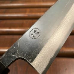 H&K Hatsukokoro Kumokage 180mm Bunka Aogami 2 Kurouchi Carbon Damascus Oct Teak Horn
