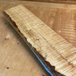 Knife En Place Harmony Spalted Curly Maple With Translucent Gray Epoxy - 18x2.625