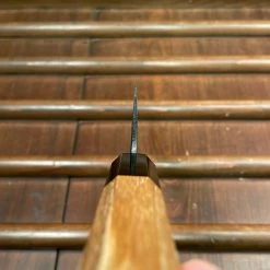 H&K Kumokage 180mm Santoku Aogami 2 Kurouchi Carbon Damascus Oct Teak Horn Hatsukokoro