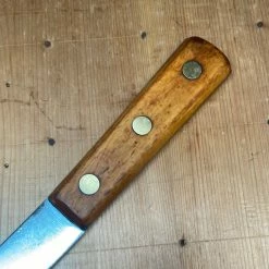 Bernal Cutlery Slicer Landers Frary & Clark 11.5" Bullnose Scimitar Carbon Steel & Beechwood 19th C