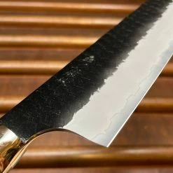 H&K Nigara Hamono 240mm Gyuto SG2 Kurouchi Tsuchime Stabilized Maple Burl Western Handle