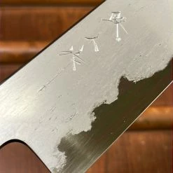 H&K Tetsujin Hamono 210mm Gyuto Aogami 2 Wrought Iron Blonde Ebony