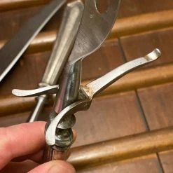 Bernal Cutlery Unmarked 3pc Carving Set Carbon Steel Sterling Handles USA 1890’s-1920’s?