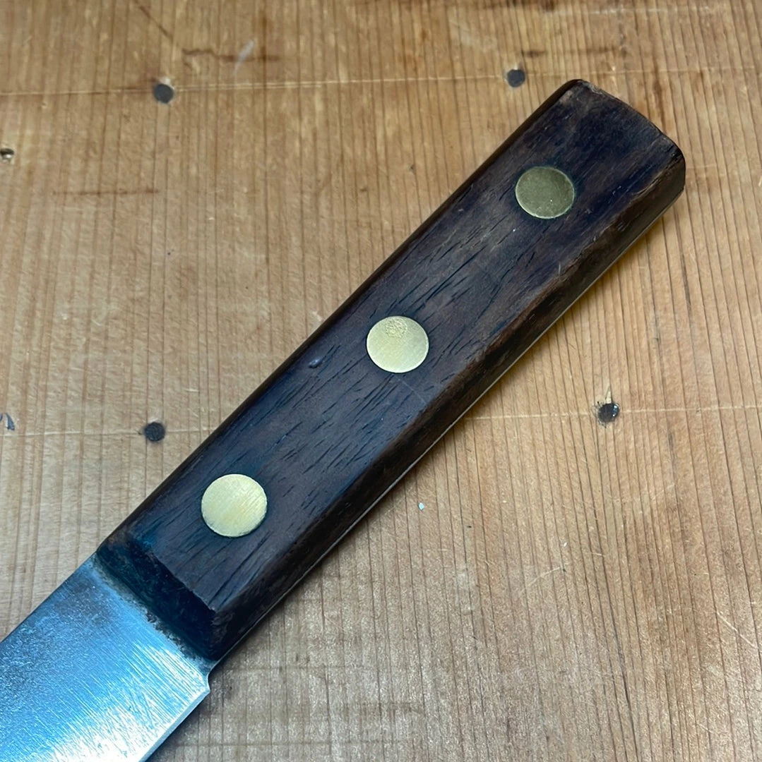 Bernal Cutlery American 7" Bullnose Butcher Carbon Steel Rosewood Brass 1920's-50's