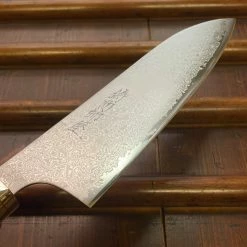 Hitohira Imojiya TH 180mm Santoku VG10 Damascus Fusion Ebony Handle The Vault
