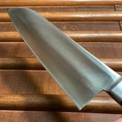 Hitohira Morihei Hisamoto Hagane 185mm Santoku Carbon Steel Pakka Handle