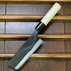 Nakajo Kaji-bei 135mm Nakiri Iron Clad Shirogami 2 Kurouchi Buffalo Horn