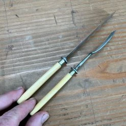 Vintage Used Vintage Gebr. Muller Stuttgart Dessert Or Childs Cutlery Set Carbon Steel Bone C ~1900