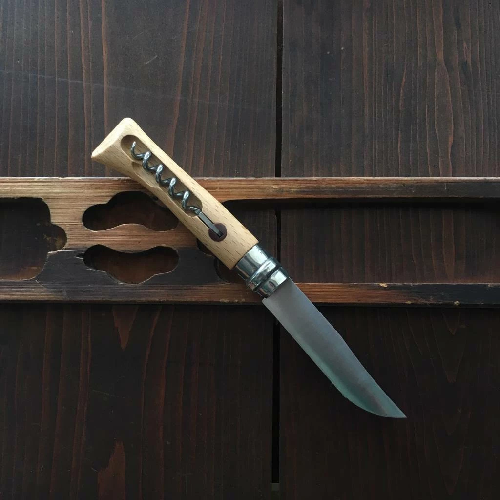 Opinel #10 Folding Knife - W/ Corkscrew - Stainless