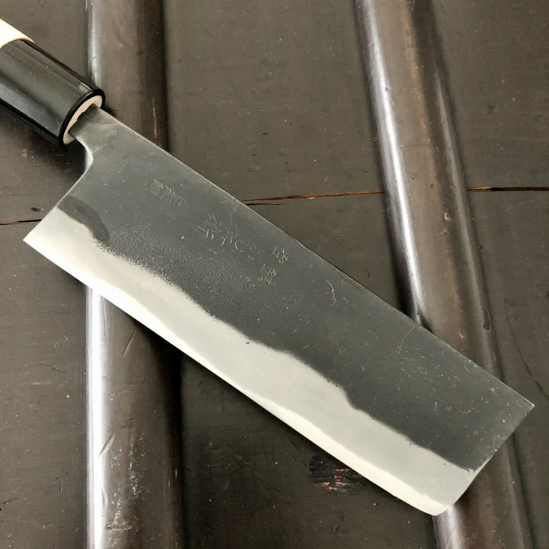 Nakajo Kaji-bei 135mm Nakiri Iron Clad Shirogami 2 Kurouchi