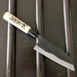 Nakajo Kaji-bei 135mm Santoku Iron Clad Shirogami 2 Kurouchi