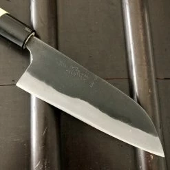 Nakajo Kaji-bei 135mm Santoku Iron Clad Shirogami 2 Kurouchi
