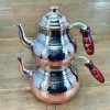 Panyas Kitchen Tools Turkish Classic Double Decker Copper Teapot